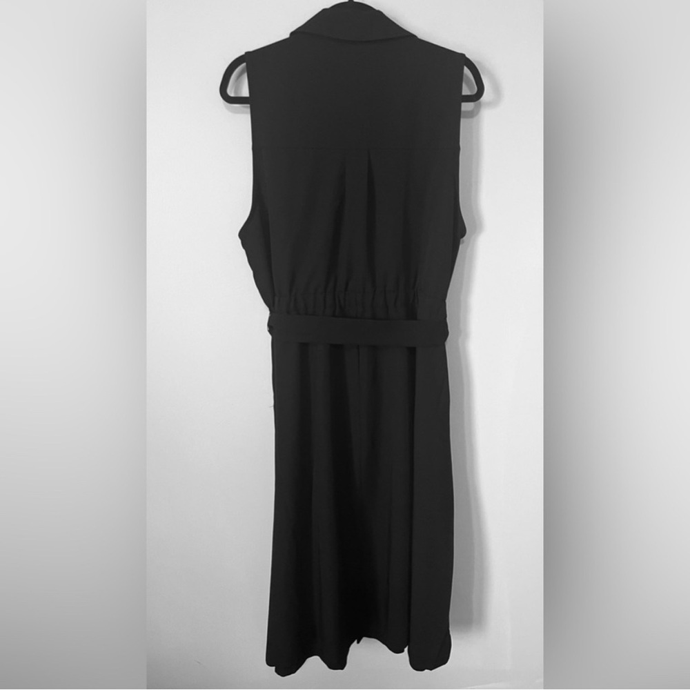 NWT Torrid Black Midi Twill Shirtdress Sleeveless Belted Stretch WomenPlus 3X - Picture 5 of 14